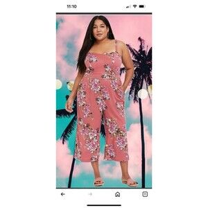 Torrid Floral Jumpsuit Challis Culotte Size  00 10